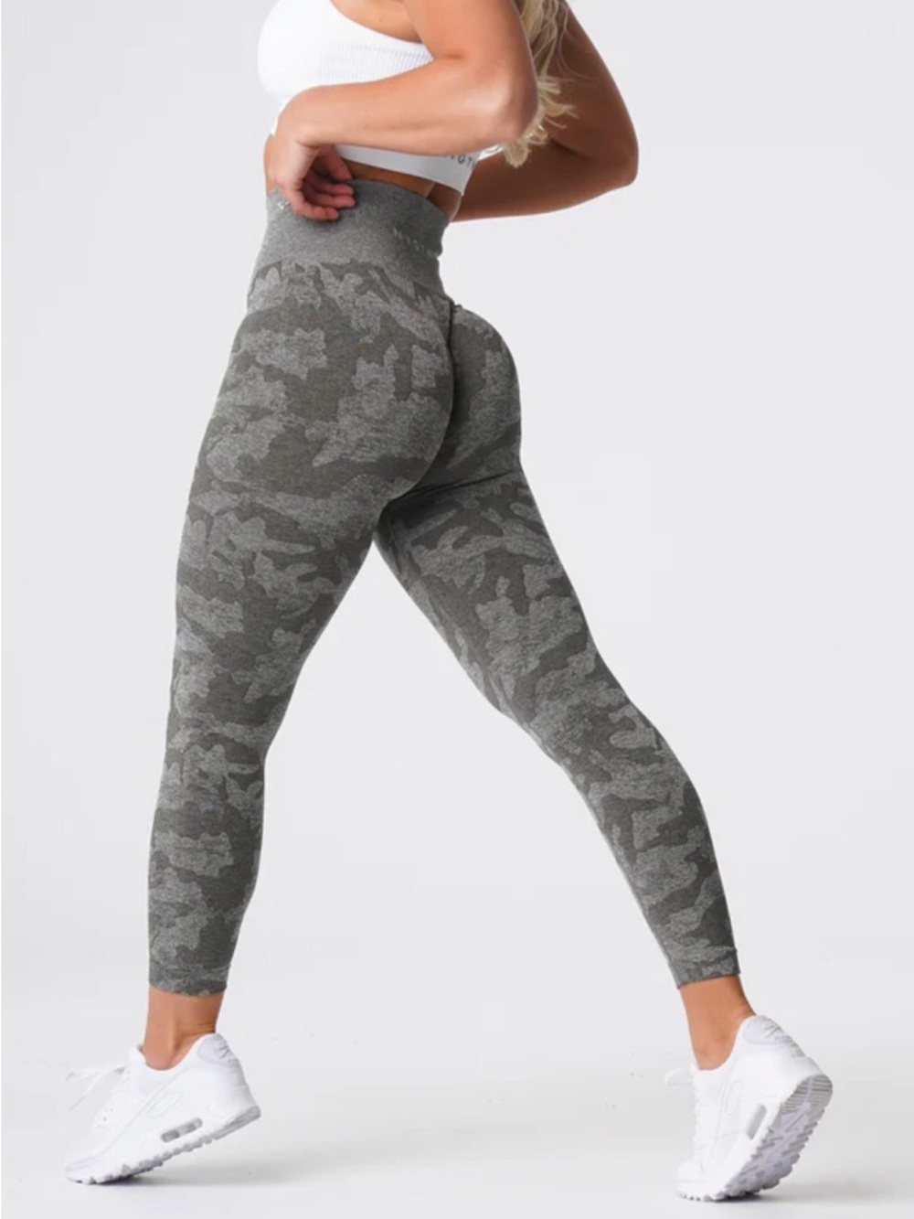 NVGTN Gray Camo High-Waist Seamless Leggings